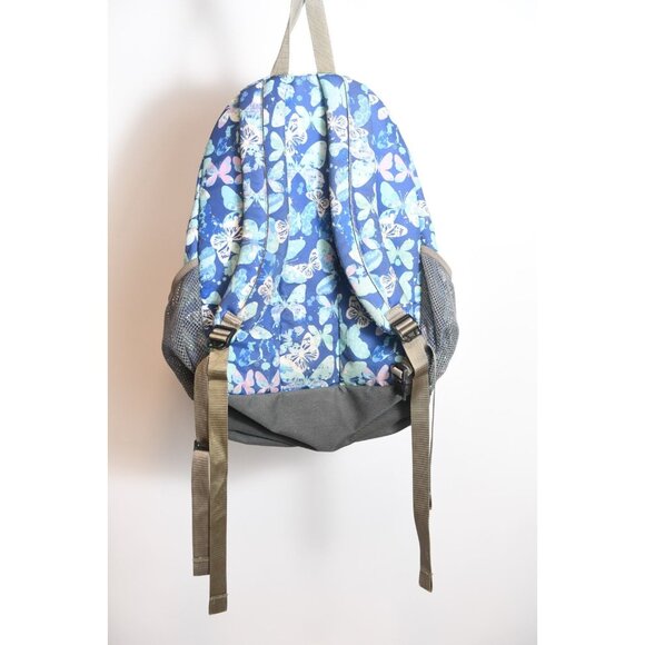 L.L. Bean Kids Multicolored Butterfly Blue Backpack - Picture 4 of 8